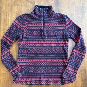 Lauren Ralph Lauren Active Nordic Waffle Knit Thermal 1/4 Zip Pullover Small